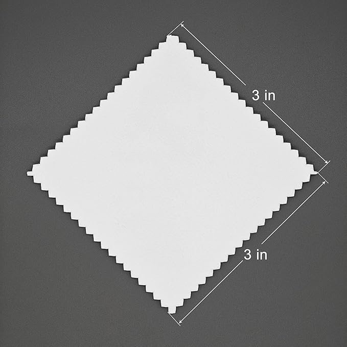 50pcs Jewelry Cleaning Cloth Polishing Cloth for Sterling Silver Gold Platinum Small Polish Cloth (3" x 3" White)
