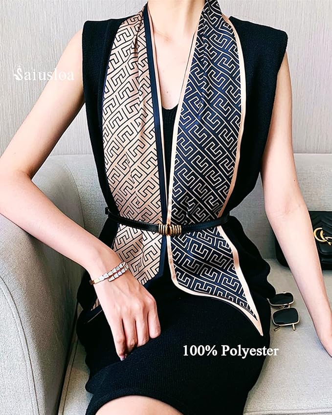 Purse Scarf For Handbags Head Scarves For Women's Hair Bags Scarfs Long Skinny Scarves Fashion Silky