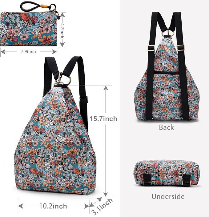 Black Butterfly Premium Backpack for Women, Bohemia Style Fashion Casual Daypack Backpack, Small Backpack Purse (53-multicolor plus)
