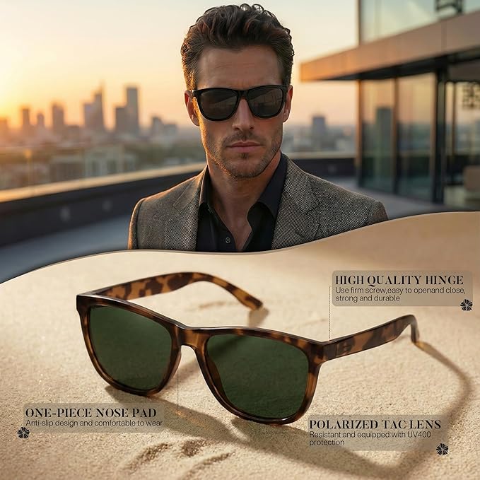 DEAFRAlN Polarized Sunglasses for Women Men, Trendy Fashion Style with UV400 Protection for Driving Fishing Outdoor