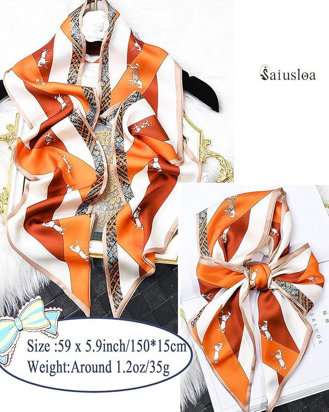 Purse Scarf For Handbags Head Scarves For Women's Hair Bags Scarfs Long Skinny Scarves Fashion Silky