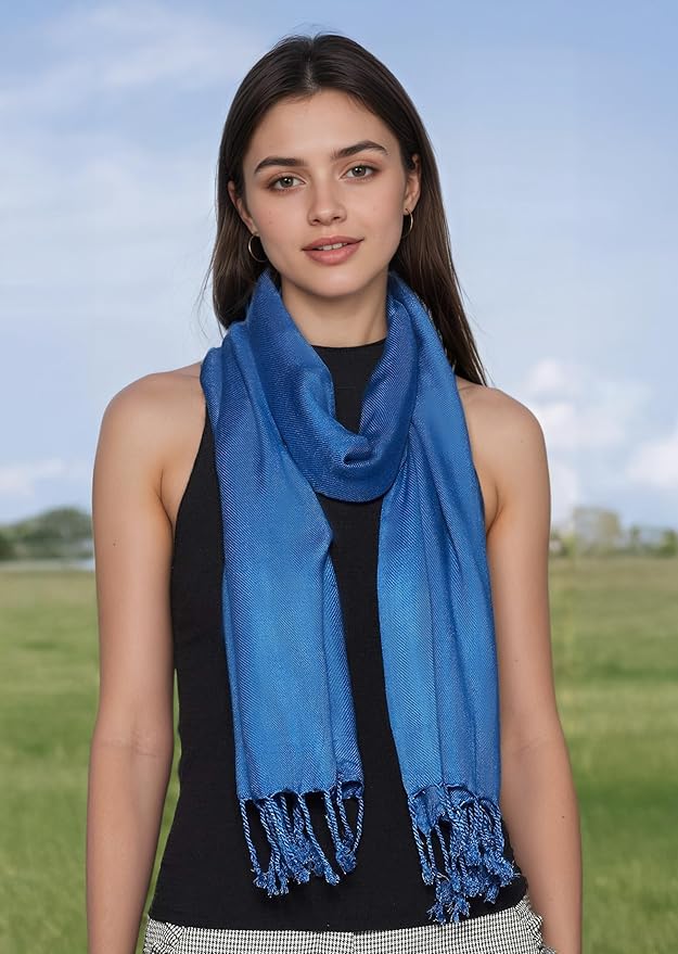 Achillea Soft Silky Pashmina Scarf for Women – Shawl Wrap for Evening Dresses, Bridesmaids, Weddings & Everyday Wear