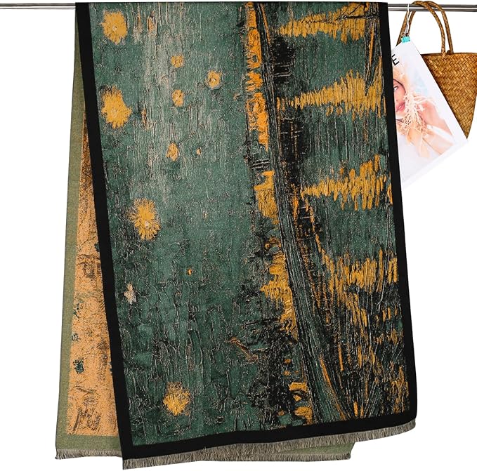 EXTREE Scarfs for Women Pashmina Silky Shawl Wrap for Evening Dressing Blanket Open Front Poncho Cape
