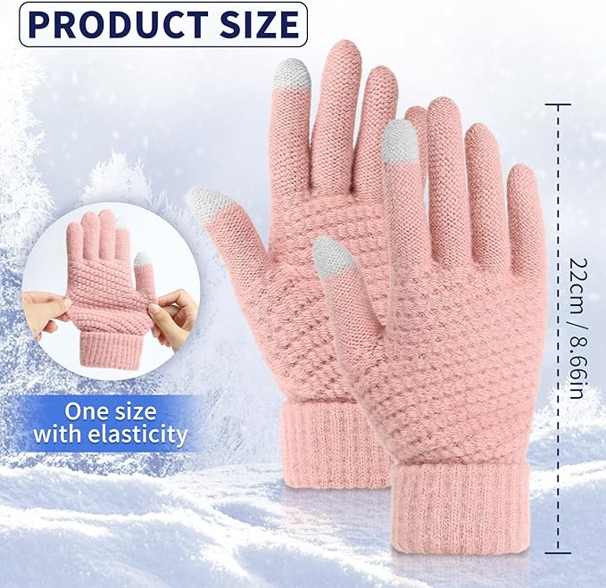 Omisy 4 Pairs Winter Gloves Women Touchscreen Cold Weather, Valentines Day Gifts for Her Wife Mom Girlfriend, Wam Mitten