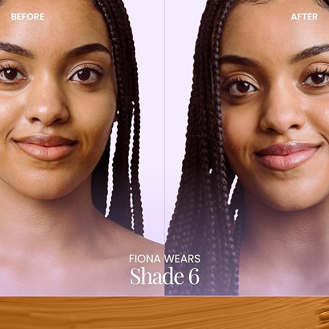 Naked Sundays BeautyScreen™ SPF 50 Peptide Foundation Tint – Tinted Sunscreen & Skincare Makeup with Zinc Oxide, Niacinamide – Lightweight Natural Coverage, 6 Tan Caramel, 1.01 oz