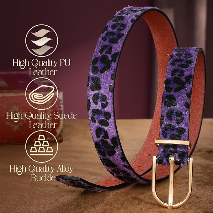 SANSTHS Women Faux Leather Chic Belts for Jeans Pants Fashion Ladies Belt Solid Color with Gold Curved Pin Buckle