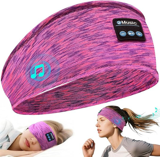 Bluetooth Headband Headphones, Sleep Headphones for Side Sleepers & Sports, Washable & Wireless Music Headband with Secure Fit for Running, Workout, Gym, Yoga - Great Gift