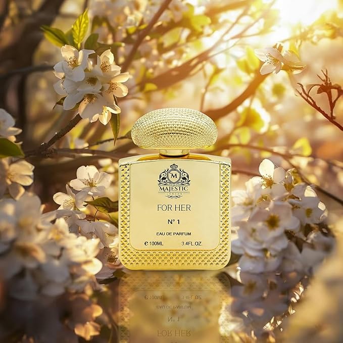 Majestic For Her No1 - Perfumes for Women - Amber Perfume with Peony, Lychee and Freesia - Elegant Floral Fragrance for Women - 3.4 oz.