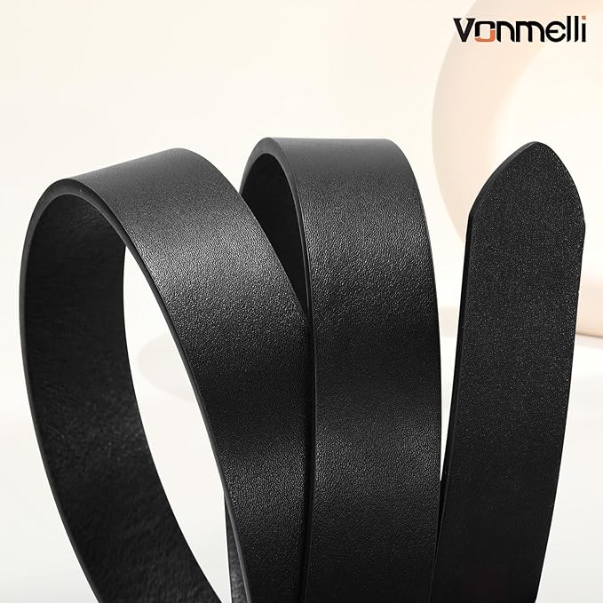 VONMELLI Women Leather Belt for Pants Jeans Dresses Ladies Belts with Fashion Gold Silver Buckle