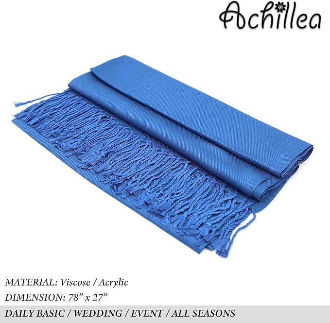 Achillea Soft Silky Pashmina Scarf for Women – Shawl Wrap for Evening Dresses, Bridesmaids, Weddings & Everyday Wear