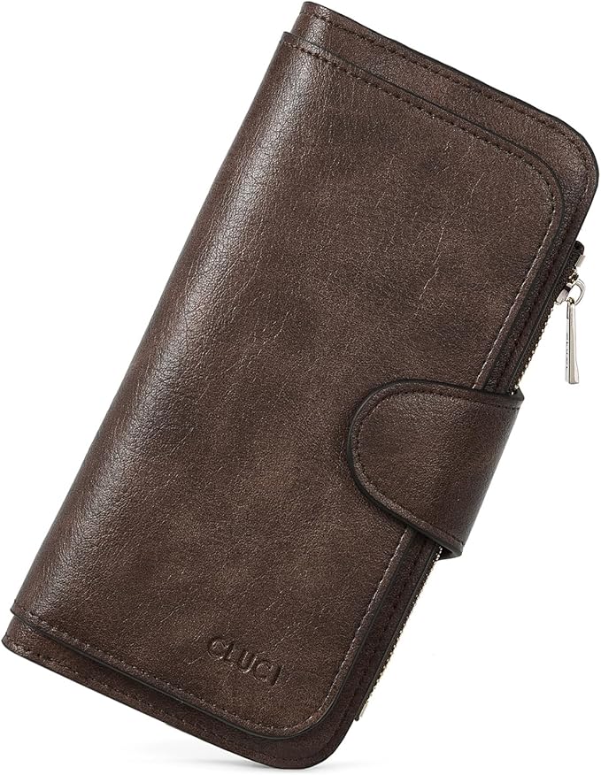 CLUCI Wallet For Women PU Leather RFID Blocking Womens Wallet Bifold Card Holder with ID Window Gifts for Women Birthday | RFID Blocking, Designer, Trifold, Card Holder, ID Window