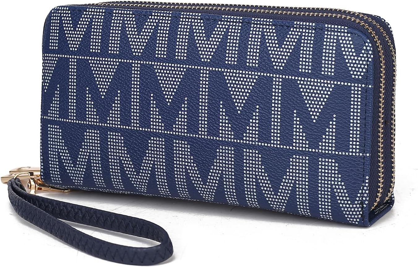 MKF Collection Wristlet Wallet for Women, Small Vegan Leather Credit Card Holder with Zipper Coin Pocket Wallet Purse Handbag By Mia K
