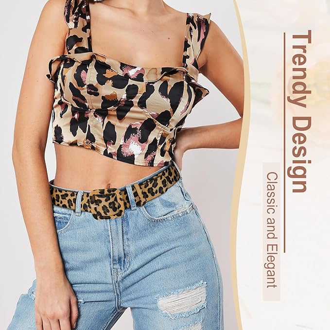 WHIPPY Women Leather Belt Candy Color Fashion Square Buckle Belt Ladies Belt for Jeans Pants Dresses