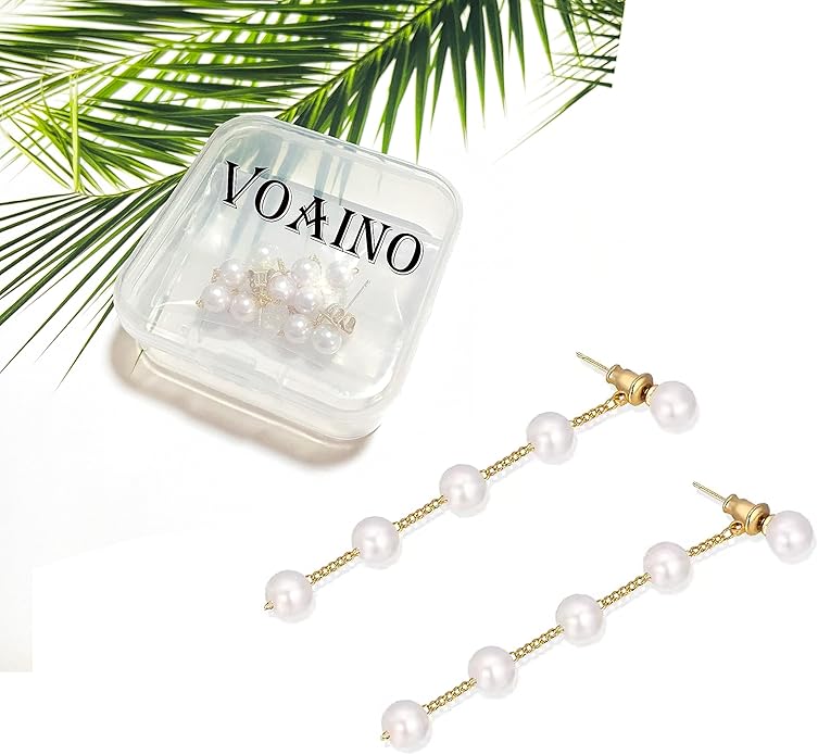 Long Pearl Earrings for Women 925 sterling silver Pearl Dangle Earrings Hypoallergenic Elegant Wedding Pearl Tassel Earrings for Bridal Christmas Gift…