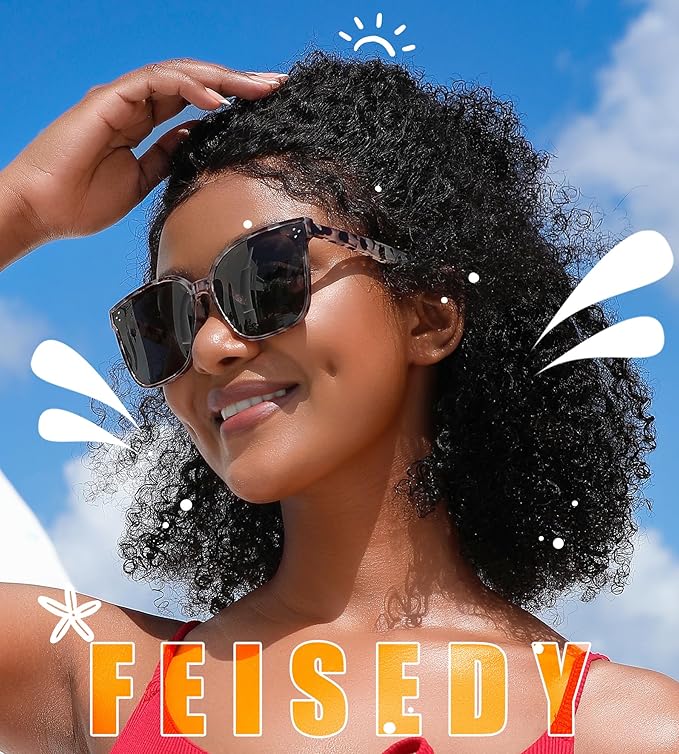 FEISEDY Oversized Polarized Sunglasses - UV400 Protection, Square Fashion Sun Glasses for Outdoor & Daily B2600