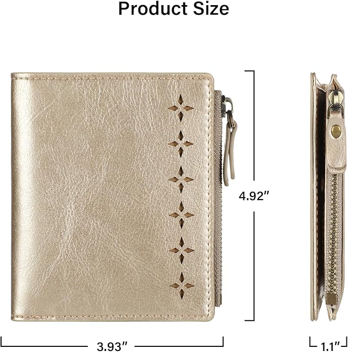Lavemi Ultra Thin Small Compact Leather Womens Girls Wallets RFID Blocking Credit Card Holder for Women