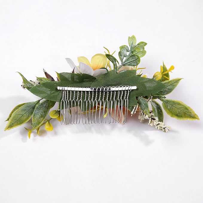 Flower Hair Clip for Women - Elegant Hair Accessory for Wedding, Party & Daily Wear (Orange)