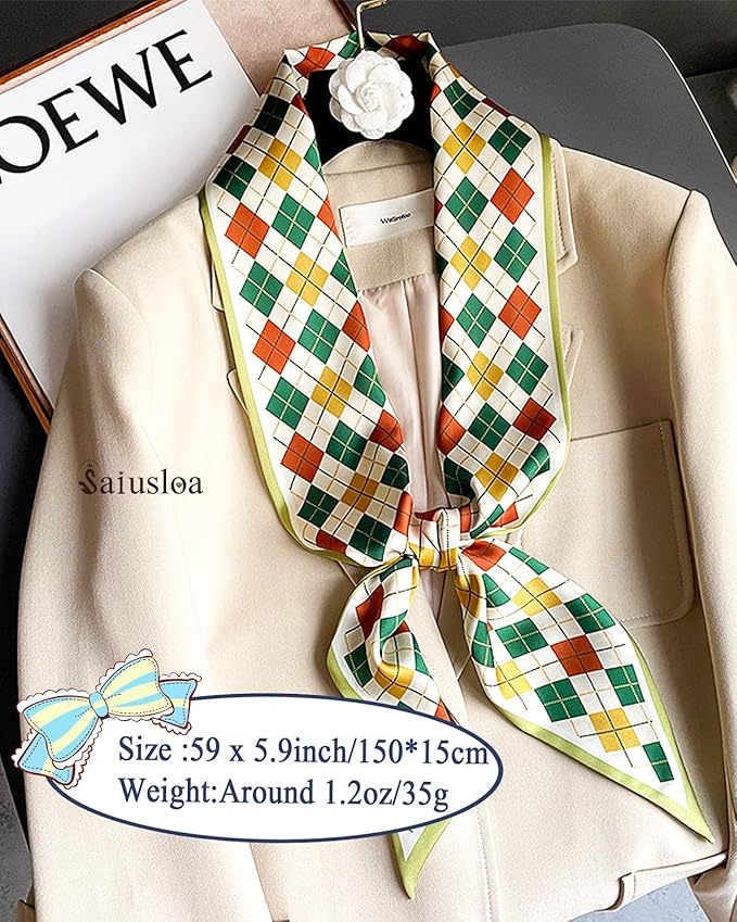 Purse Scarf For Handbags Head Scarves For Women's Hair Bags Scarfs Long Skinny Scarves Fashion Silky