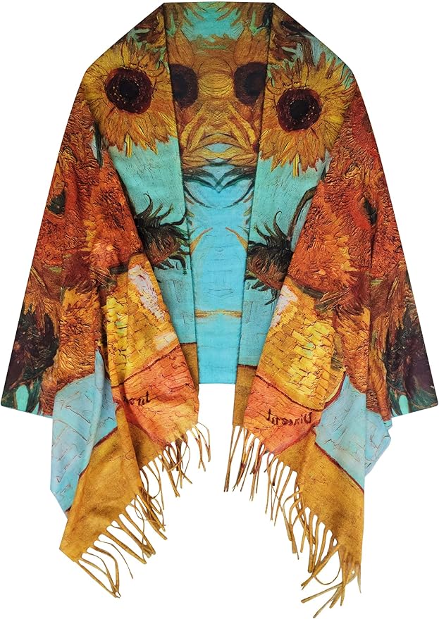 VENVSBEE Van Gogh Art Print Scarf for Women Best Gift Soft Warm Shawl Wrap Pashmina Rave