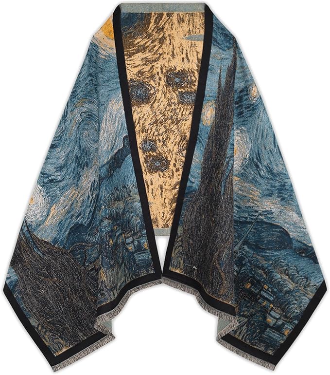 EXTREE Scarfs for Women Pashmina Silky Shawl Wrap for Evening Dressing Blanket Open Front Poncho Cape