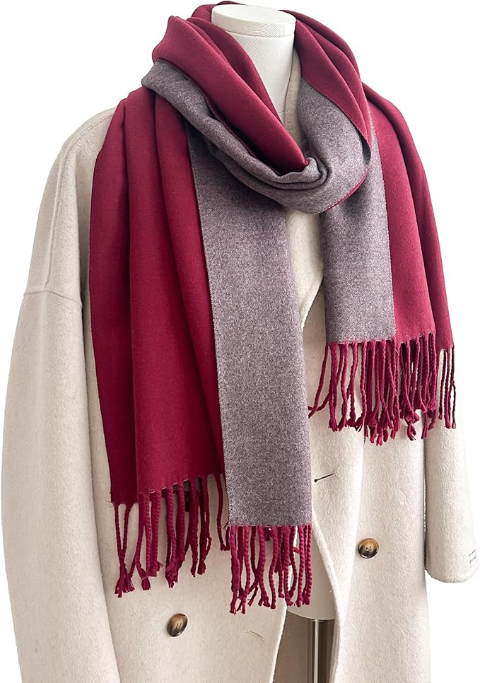 Winter Scarf for Women-Reversible Scarf with Cashmere-Like Softness 70x200cm - Warm Shawl Wrap -Pashmina Shawls Wrap