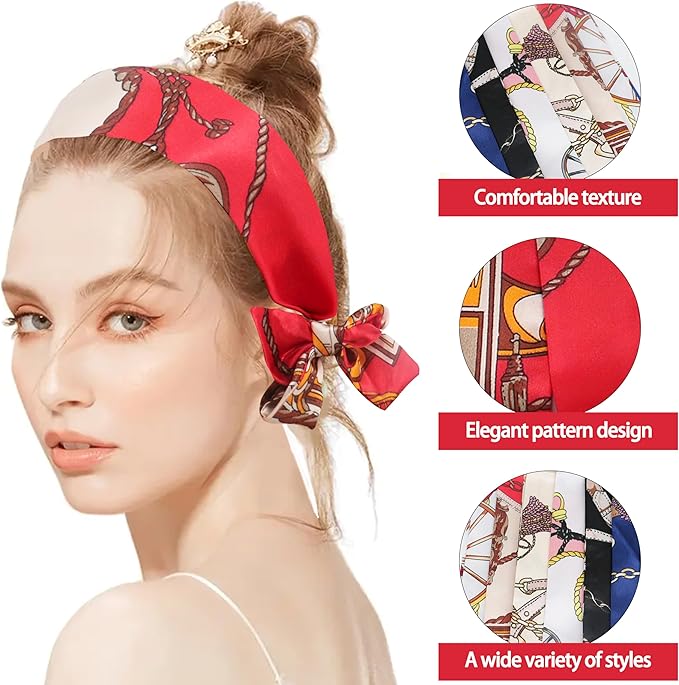 Purse Scarf for Women, Multifunctional Skinny Scarf for Bags Hair Neck Fashion Accessories