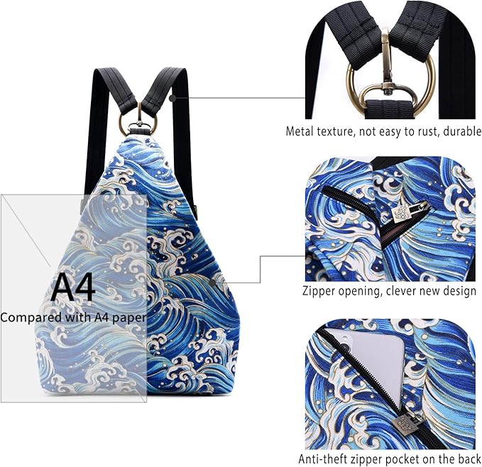 Black Butterfly Premium Backpack for Women, Bohemia Style Fashion Casual Daypack Backpack, Small Backpack Purse (13-blue Plus)