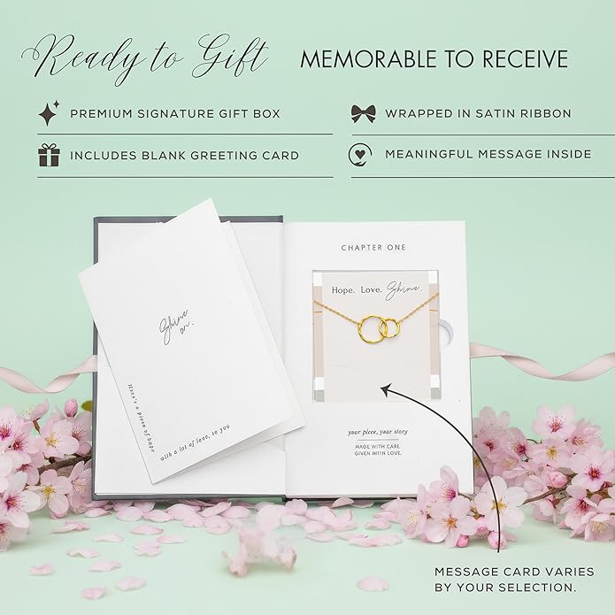 HOPE LOVE SHINE Mom Gift from Daughter - Sentimental, Meaningful Mother and Daughter Necklace, Jewelry, 14k Gold Plated Sterling Silver