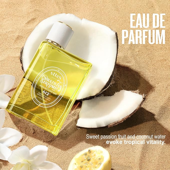 Sttes Perfume 612# – passion fruit coconut water – Eau de Parfum, 2 Bottles Total 6.8 fl oz – Long-Lasting Gourmet Fragrance for Women and Men