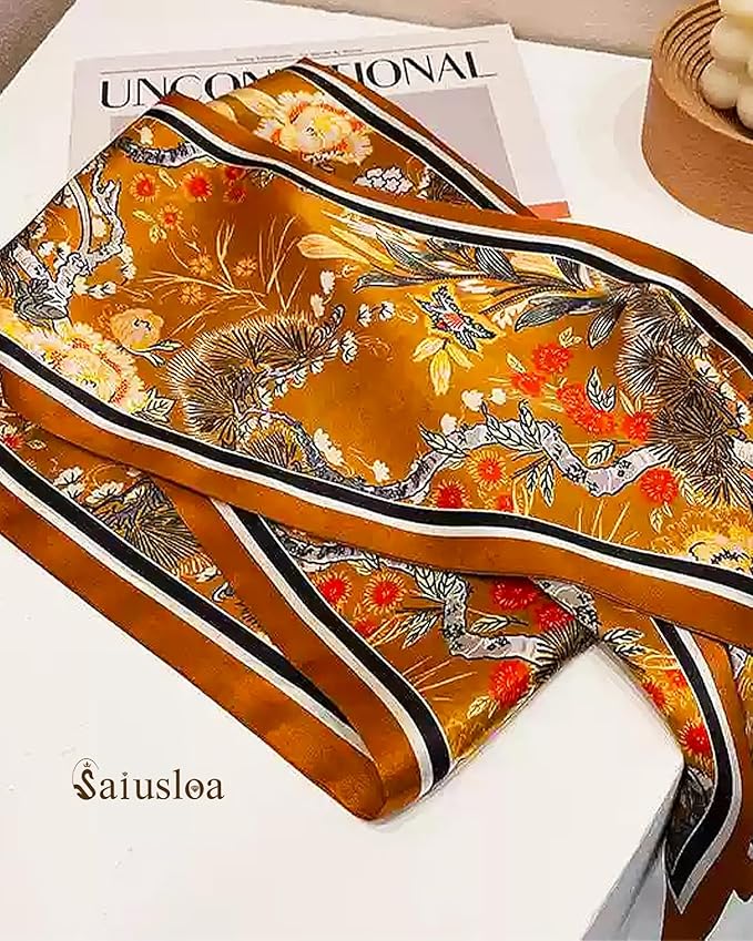 Purse Scarf For Handbags Head Scarves For Women's Hair Bags Scarfs Long Skinny Scarves Fashion Silky