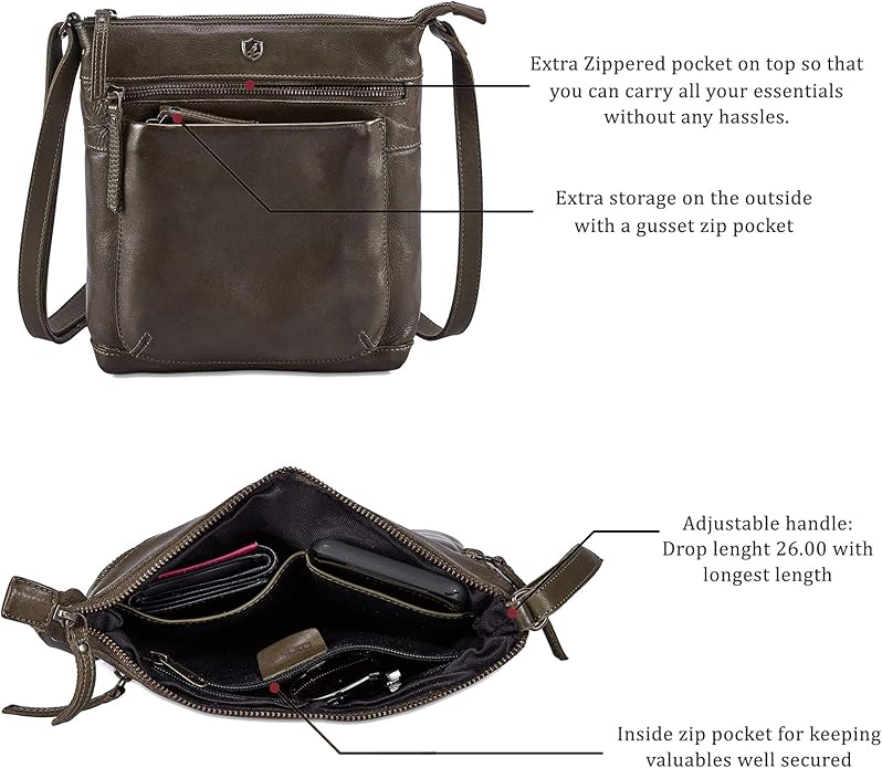 Real Leather Purse for Women Crossbody Bag Travel Shoulder Handbag Small Vintage Pocketbook | Real Leather, Travel, Shoulder, Small, Vintage