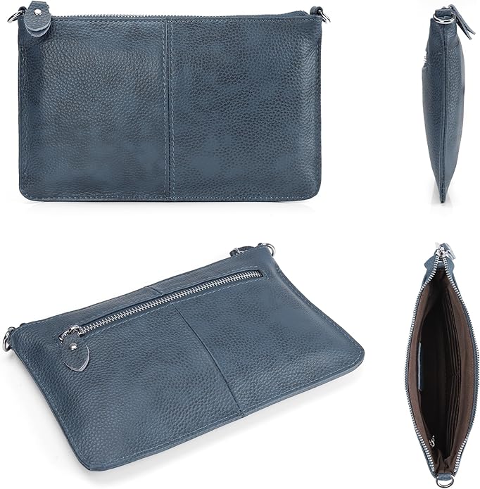 befen Genuine Leather Wristlet Clutch Wallet Purses Small Crossbody Bags for Women with RFID Blocking Card Slots