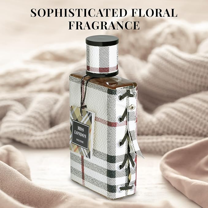 Miss London for Women Eau De Parfum - Honeysuckle, Rose, Jasmine, Peony - Elegant Blends with Floral, Citrus & Woody Note - Fresh & Feminine Scent - 100ml Bottle for Daily Wear & Special Occasions