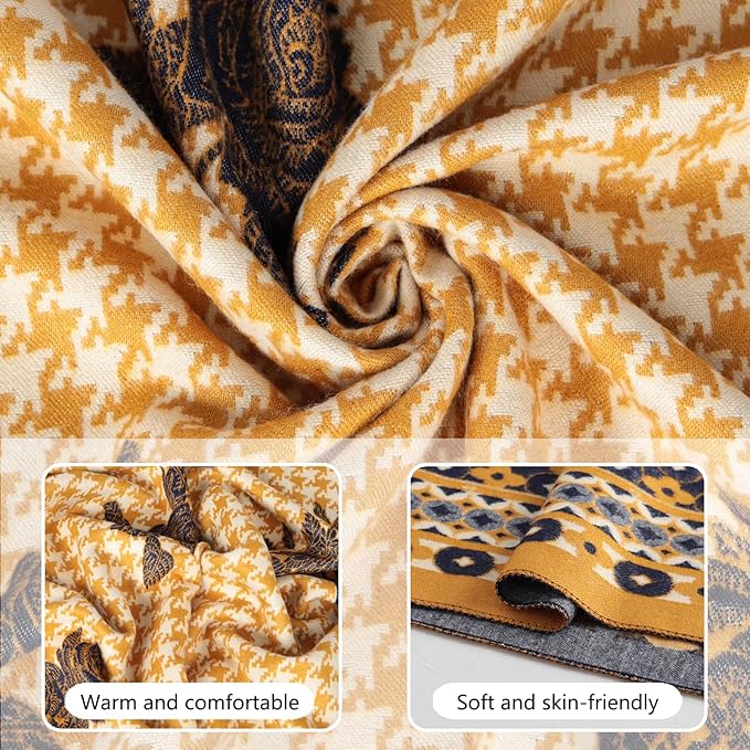 EXTREE Scarfs for Women Pashmina Silky Shawl Wrap for Evening Dressing Blanket Open Front Poncho Cape