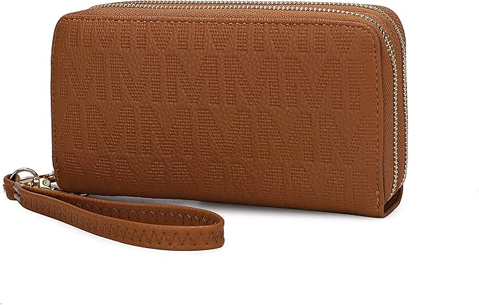 MKF Collection Wristlet Wallet for Women, Small Vegan Leather Credit Card Holder with Zipper Coin Pocket Wallet Purse Handbag By Mia K