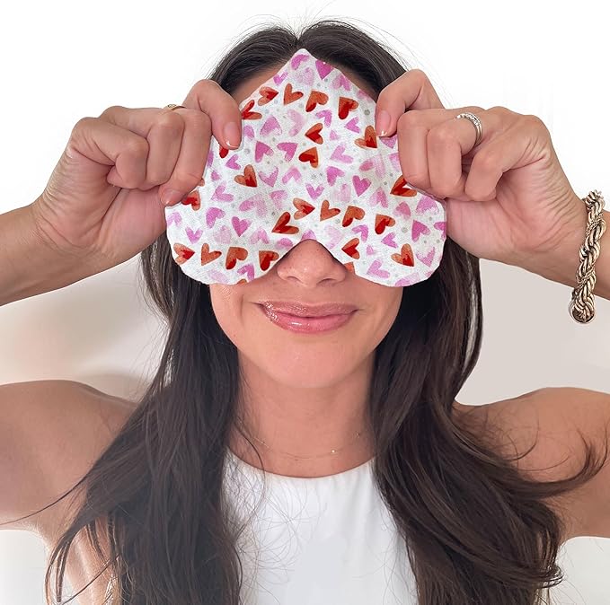 Weighted Heart Eye Pillow with Organic Lavender & Flaxseed – Relaxation Gift for Women, Meditation Tool, Mindful Rest, Cooling Eye Mask, Wellness Self-Care Kit