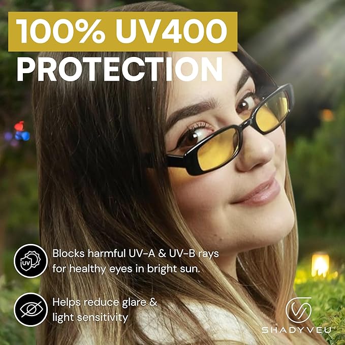 ShadyVEU Slim Classic Rectangular Sunglasses UV Protection 90’s Vintage Small Wide Retro Frame Fashion Shades
