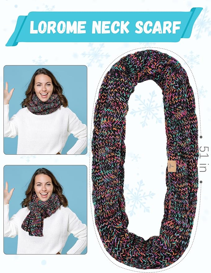 Winter Beanie Hat Scarf Gloves, Warm Fleece Knit Hats Touch Screen Gloves Neck Scarf Set Winter Gifts for Unisex Adult
