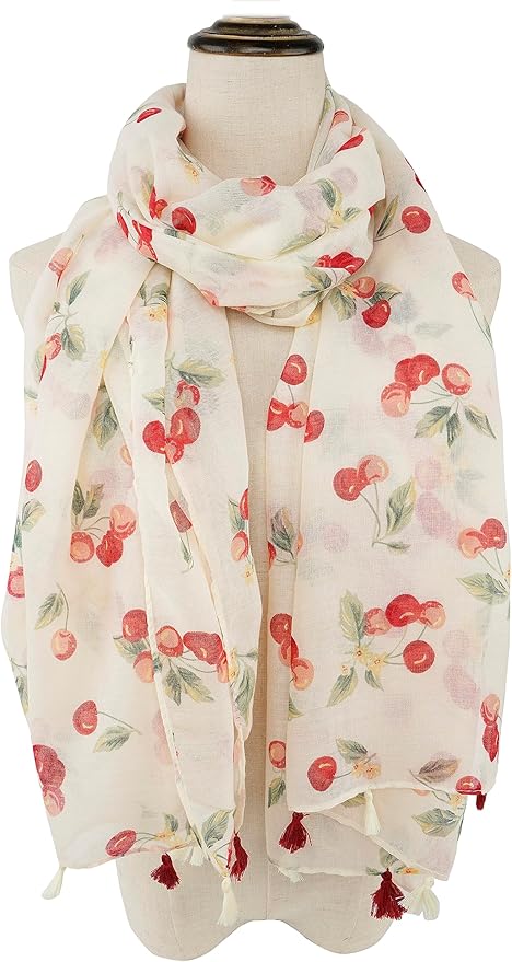 YOUR SMILE Large Boho Scarf for Women Lightweight Floral Printed Scarves Fall Winter Fashion Fringed Shawl wraps