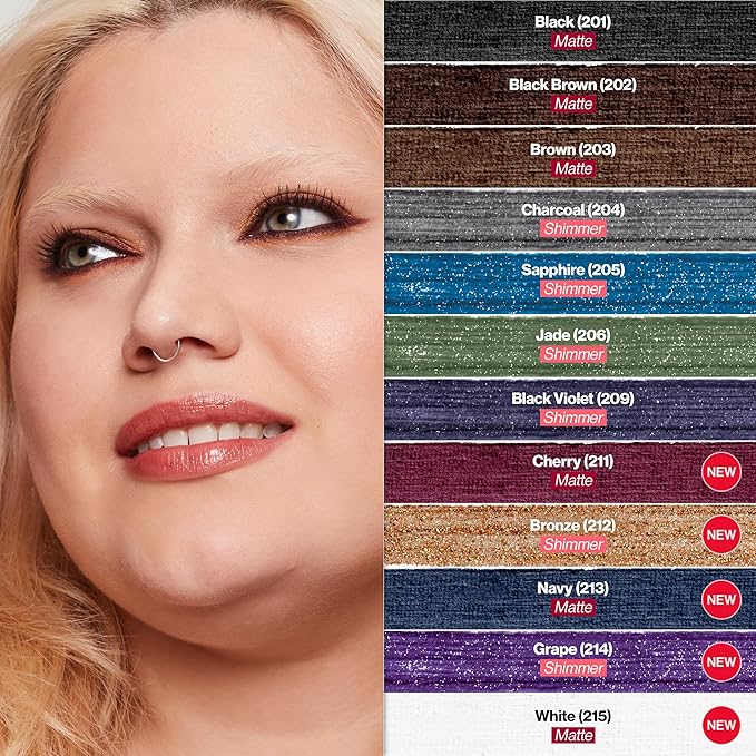 Revlon ColorStay Pencil Waterproof Eyeliner, Smudge-Proof, Eye Makeup with Built-In Sharpener, 201 Black, 0.01 oz