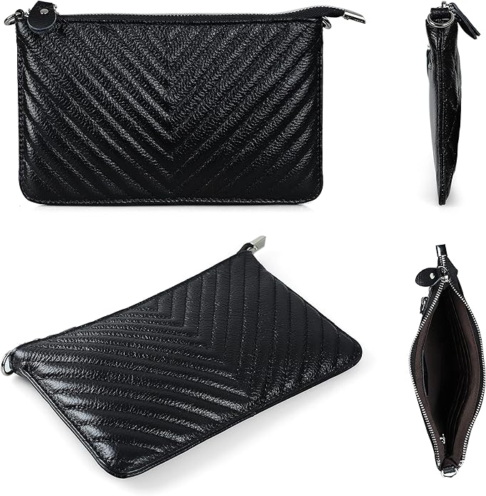 befen Genuine Leather Wristlet Clutch Wallet Purses Small Crossbody Bags for Women with RFID Blocking Card Slots