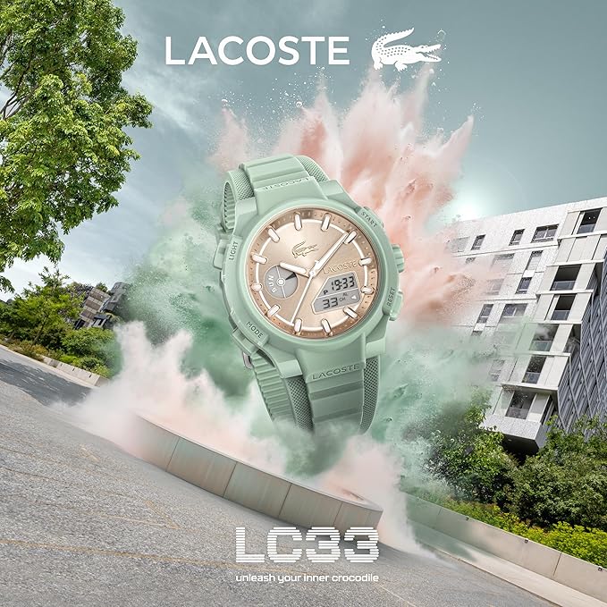 Lacoste LC33 Women's Analog Digital Watch, Silicone Strap, Contemporary, Sporty - Premium Fashion Timepiece - Gift for Her, 40mm
