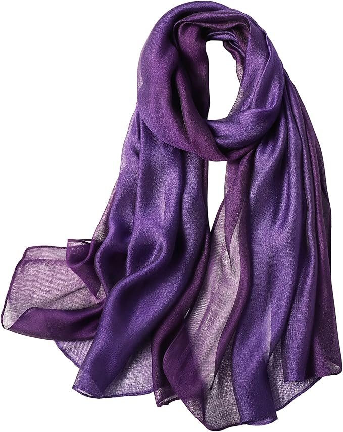 WINCESS.YU Women Gradient Scarf Long Shawls and Wraps Fashion Plain Pashmina Formal Scarf