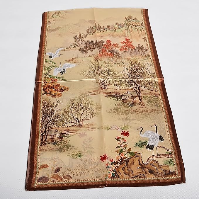 100% Mulberry Silk Scarf for Women Neck Oblong Headscarves Long Floral Print Lightweight Silk Wraps Shawls 67"*20"