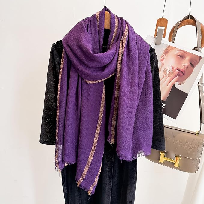 WINCESS.YU Women Gradient Scarf Long Shawls and Wraps Fashion Plain Pashmina Formal Scarf