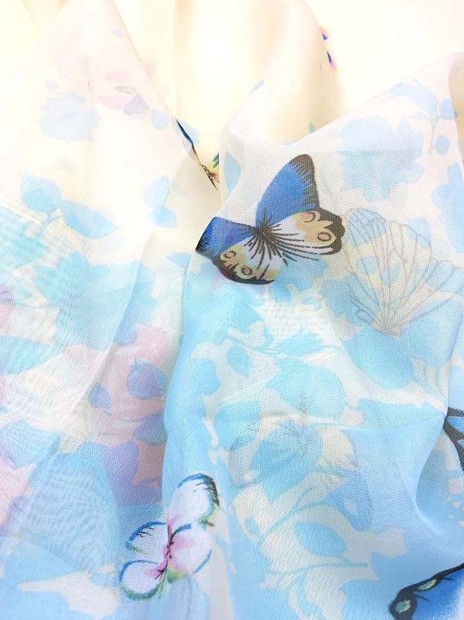 YOUR SMILE Ladies/Women's Lightweight Floral Print/Solid Color mixture Shawl Scarf For Spring Summer season