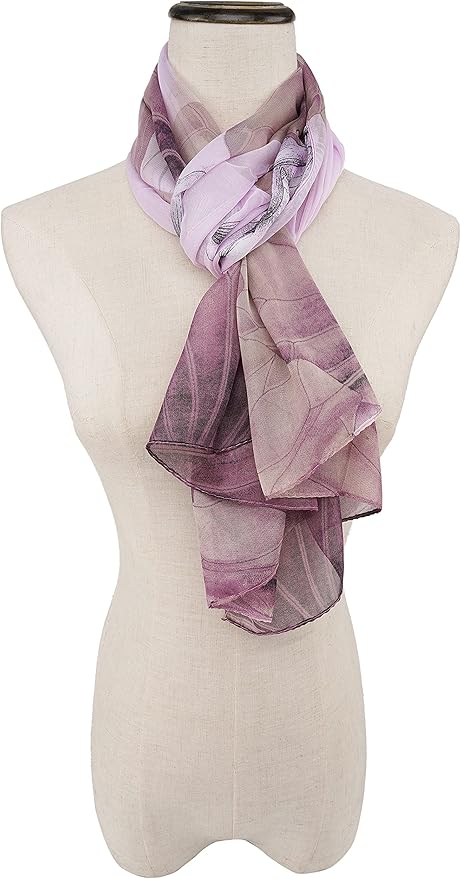 YOUR SMILE Ladies/Women's Lightweight Floral Print/Solid Color mixture Shawl Scarf For Spring Summer season