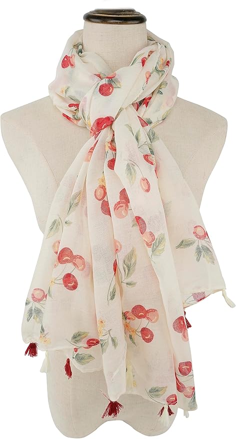 YOUR SMILE Large Boho Scarf for Women Lightweight Floral Printed Scarves Fall Winter Fashion Fringed Shawl wraps