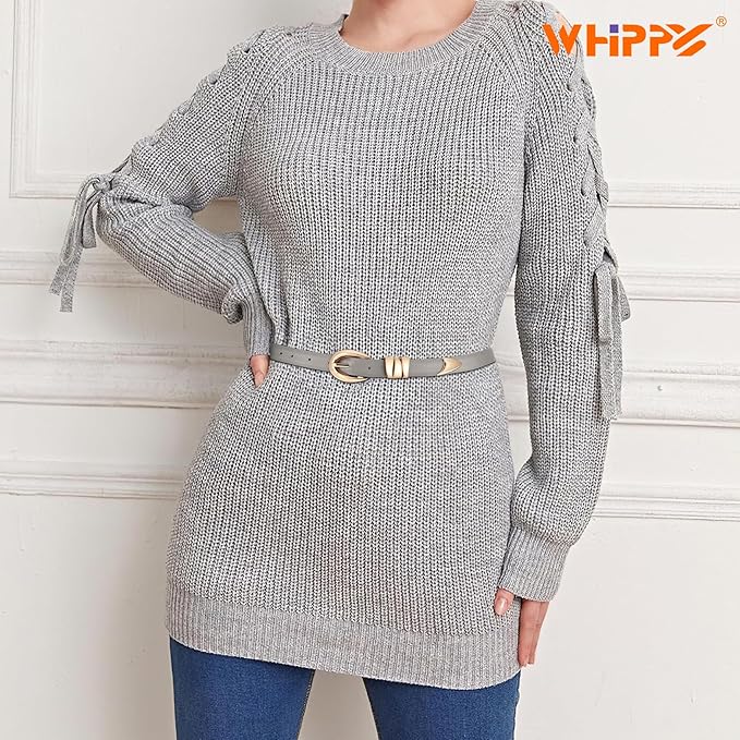 WHIPPY Women Skinny Leather Belt for Jeans Pants Dresses Ladies Fashion Waist Belt with Shiny Gold Buckle