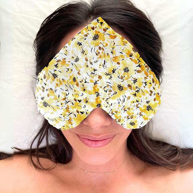 Weighted Heart Eye Pillow with Organic Lavender & Flaxseed – Relaxation Gift for Women, Meditation Tool, Mindful Rest, Cooling Eye Mask, Wellness Self-Care Kit